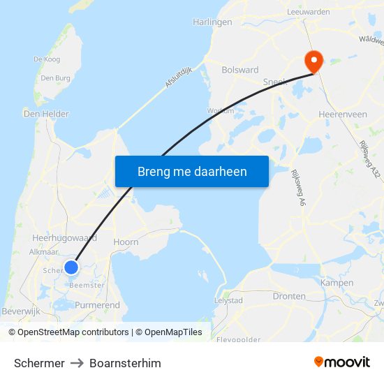 Schermer to Boarnsterhim map