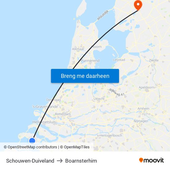 Schouwen-Duiveland to Boarnsterhim map