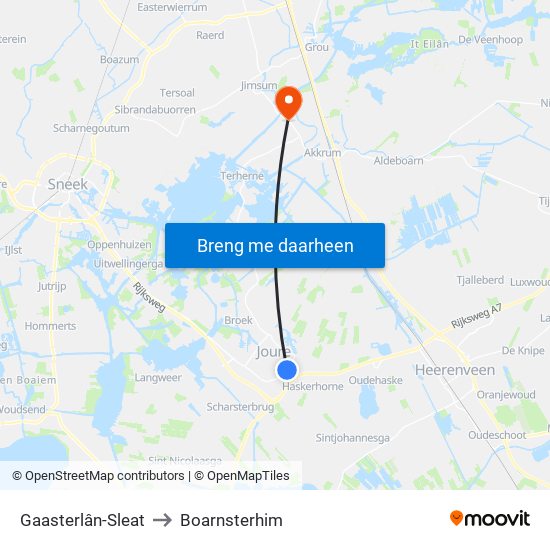 Gaasterlân-Sleat to Boarnsterhim map