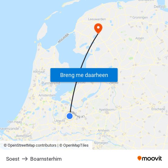 Soest to Boarnsterhim map