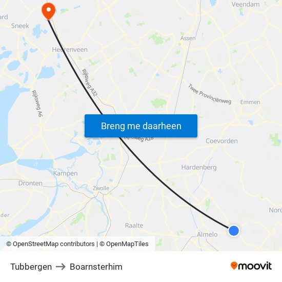 Tubbergen to Boarnsterhim map