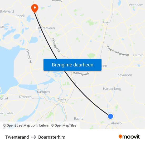 Twenterand to Boarnsterhim map