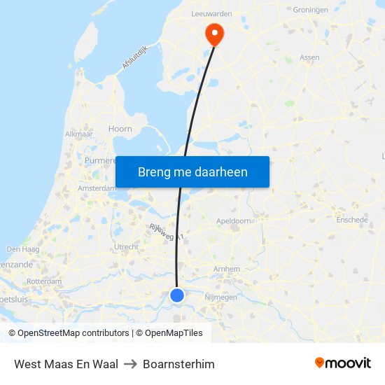 West Maas En Waal to Boarnsterhim map