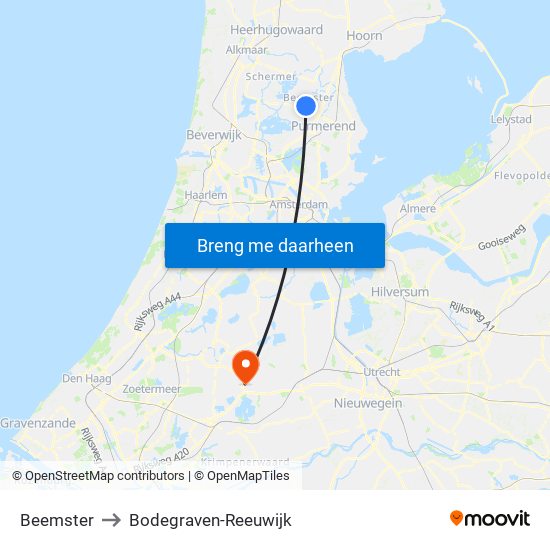 Beemster to Bodegraven-Reeuwijk map