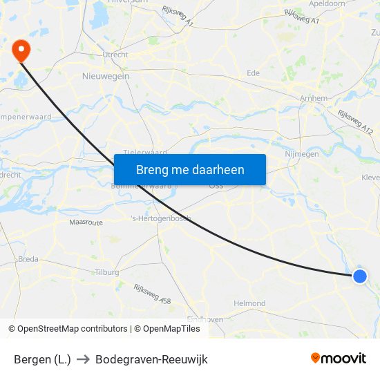 Bergen (L.) to Bodegraven-Reeuwijk map