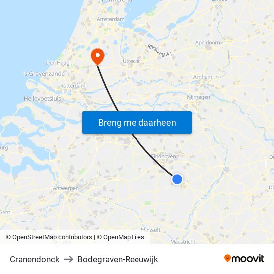 Cranendonck to Bodegraven-Reeuwijk map