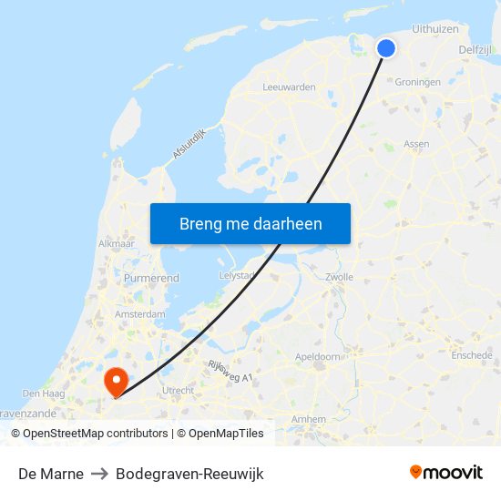 De Marne to Bodegraven-Reeuwijk map
