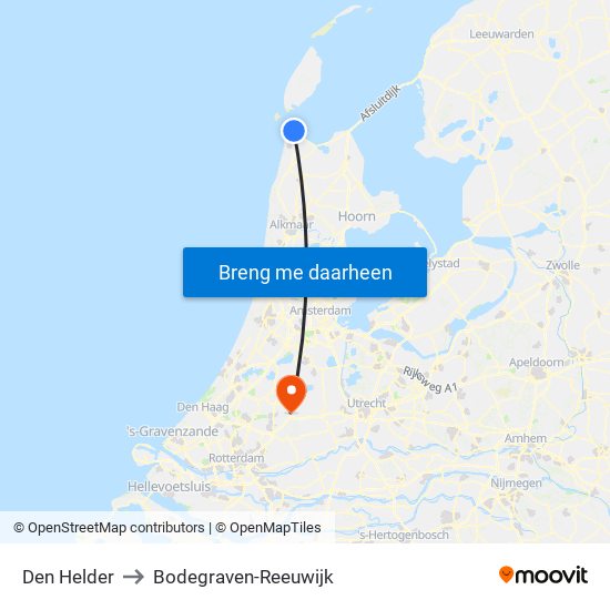 Den Helder to Bodegraven-Reeuwijk map