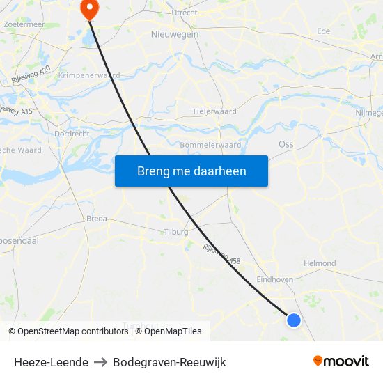 Heeze-Leende to Bodegraven-Reeuwijk map