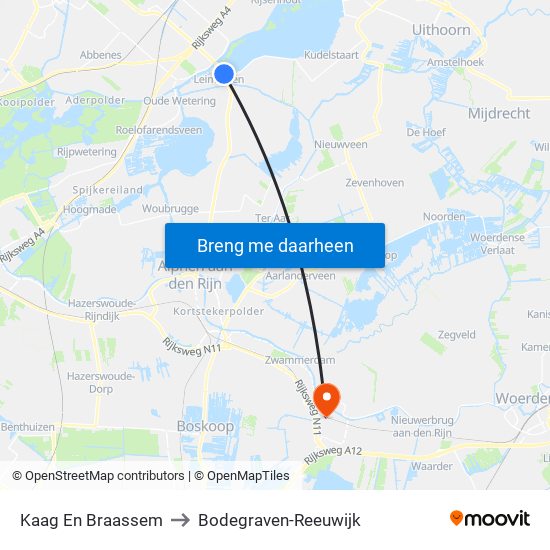 Kaag En Braassem to Bodegraven-Reeuwijk map