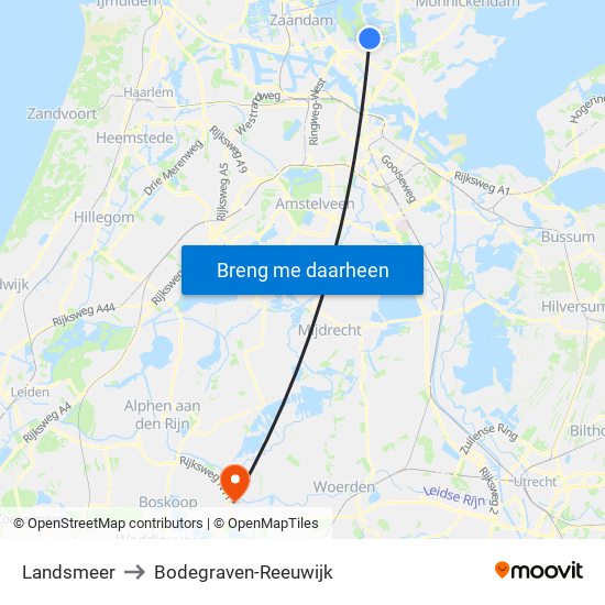 Landsmeer to Bodegraven-Reeuwijk map