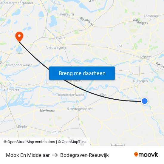 Mook En Middelaar to Bodegraven-Reeuwijk map
