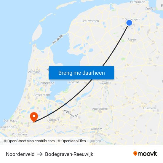 Noordenveld to Bodegraven-Reeuwijk map