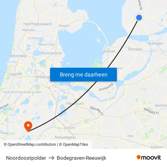 Noordoostpolder to Bodegraven-Reeuwijk map