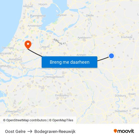 Oost Gelre to Bodegraven-Reeuwijk map