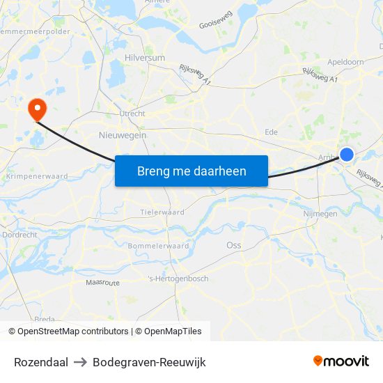 Rozendaal to Bodegraven-Reeuwijk map