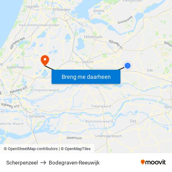 Scherpenzeel to Bodegraven-Reeuwijk map