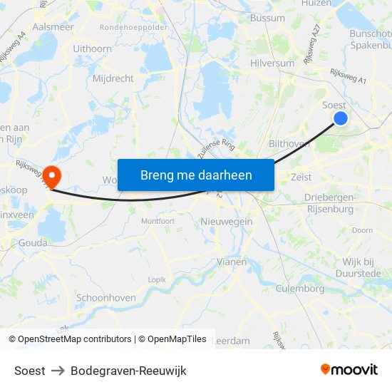 Soest to Bodegraven-Reeuwijk map