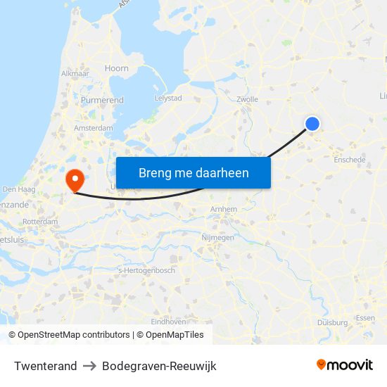 Twenterand to Bodegraven-Reeuwijk map