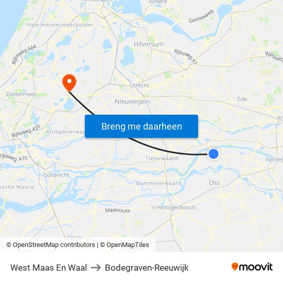 West Maas En Waal to Bodegraven-Reeuwijk map