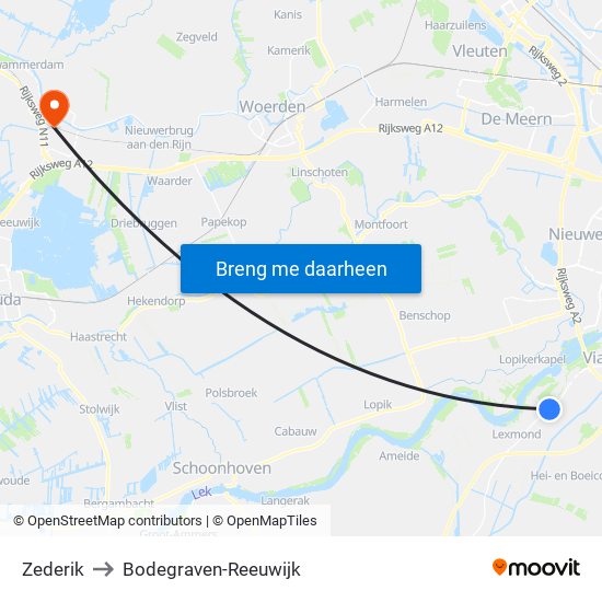 Zederik to Bodegraven-Reeuwijk map
