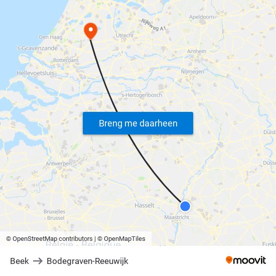 Beek to Bodegraven-Reeuwijk map