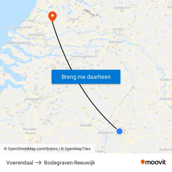 Voerendaal to Bodegraven-Reeuwijk map