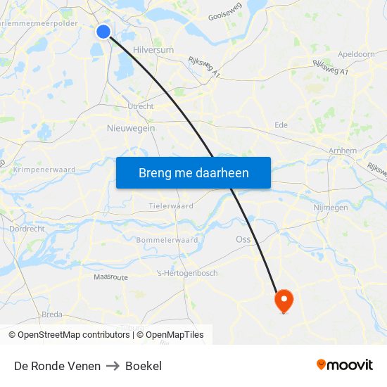 De Ronde Venen to Boekel map