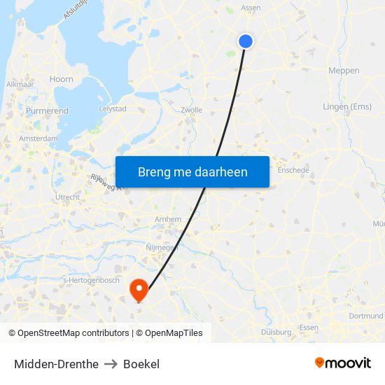 Midden-Drenthe to Boekel map