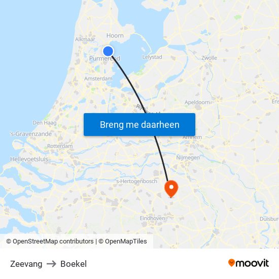 Zeevang to Boekel map