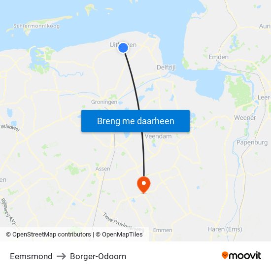 Eemsmond to Borger-Odoorn map