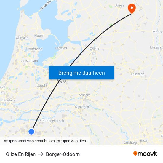 Gilze En Rijen to Borger-Odoorn map