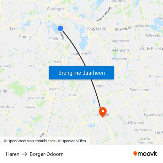 Haren to Borger-Odoorn map