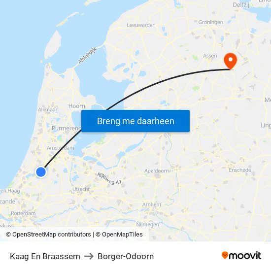 Kaag En Braassem to Borger-Odoorn map