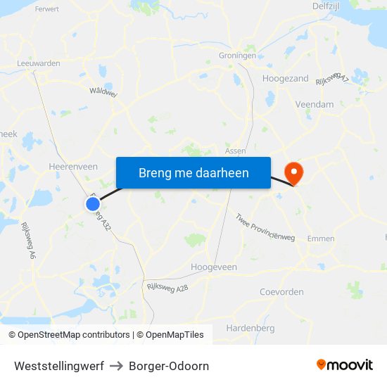 Weststellingwerf to Borger-Odoorn map