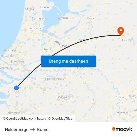Halderberge to Borne map