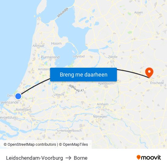 Leidschendam-Voorburg to Borne map