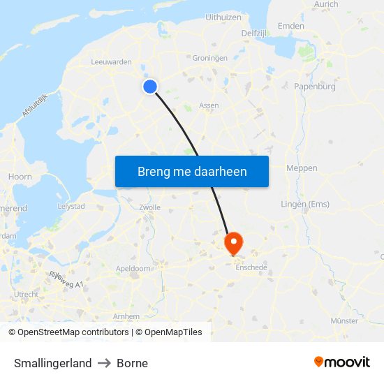 Smallingerland to Borne map
