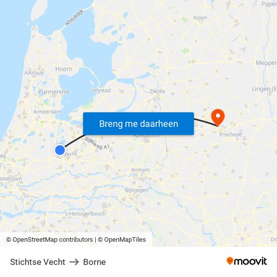 Stichtse Vecht to Borne map