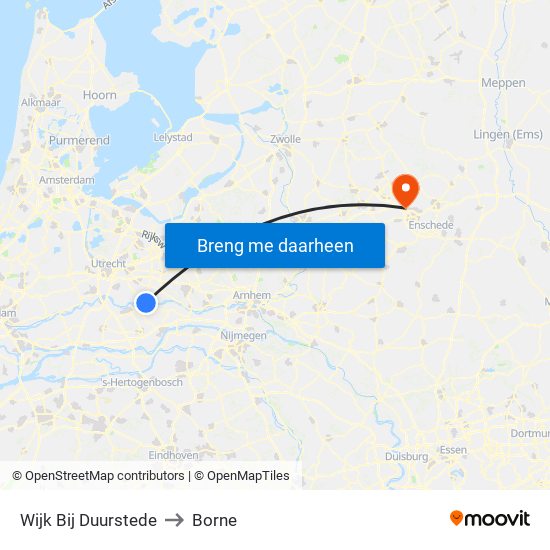 Wijk Bij Duurstede to Borne map