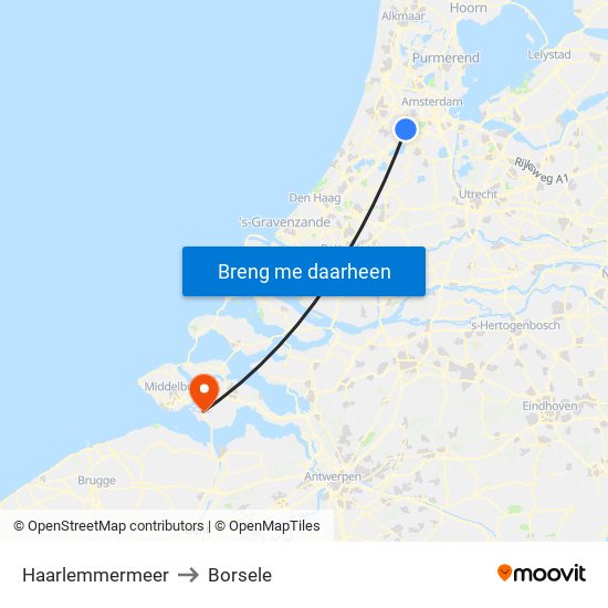 Haarlemmermeer to Borsele map