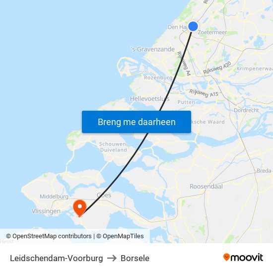 Leidschendam-Voorburg to Borsele map