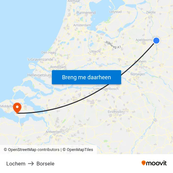 Lochem to Borsele map