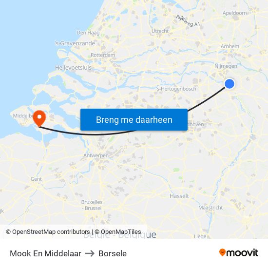 Mook En Middelaar to Borsele map