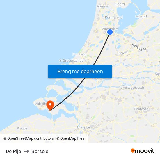 De Pijp to Borsele map