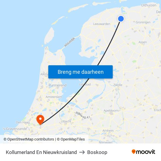 Kollumerland En Nieuwkruisland to Boskoop map