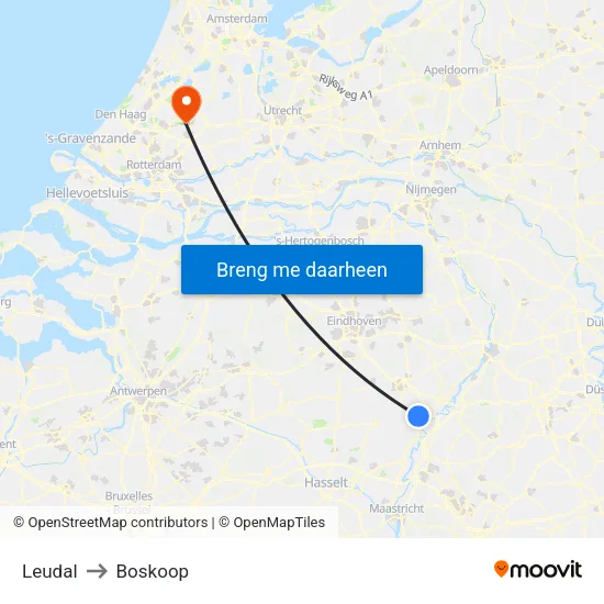 Leudal to Boskoop map