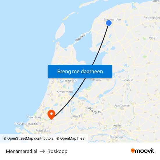 Menameradiel to Boskoop map