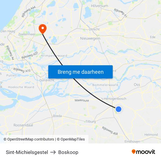Sint-Michielsgestel to Boskoop map