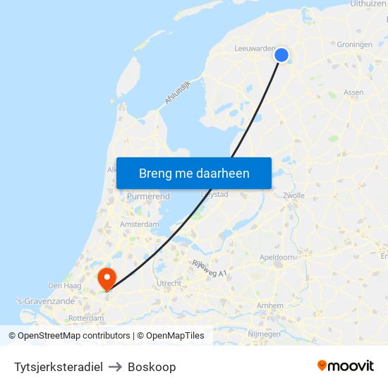 Tytsjerksteradiel to Boskoop map